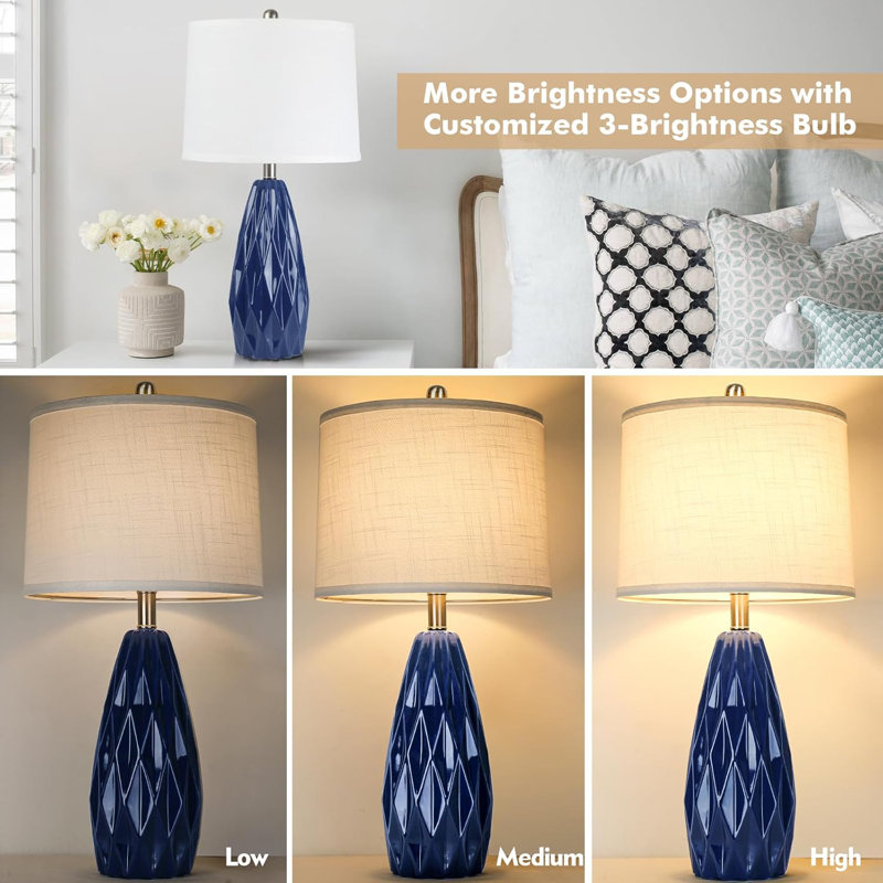 Ivy Bronx Geometric Lamp Table Lamps | Wayfair - Geometric Textured Table Lamps For Small Apartment
